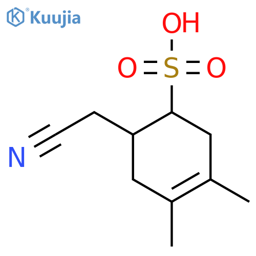 6-(Cyanomethyl)-3,4-dimethylcyclohex-3-ene-1-sulfonic acid structure