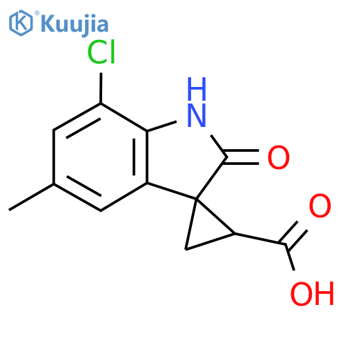 7'-chloro-5'-methyl-2'-oxo-1',2'-dihydrospirocyclopropane-1,3'-indole-2-carboxylic acid structure