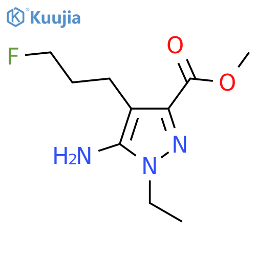 methyl 5-amino-1-ethyl-4-(3-fluoropropyl)-1H-pyrazole-3-carboxylate structure