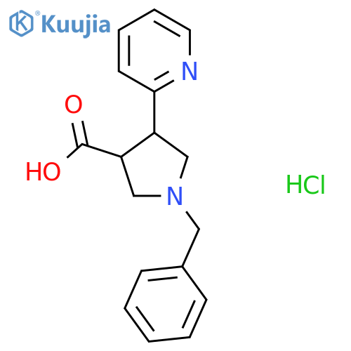 1-Benzyl-4-(pyridin-2-yl)pyrrolidine-3-carboxylic acid hydrochloride structure