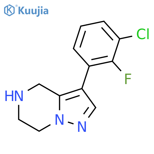 3-(3-chloro-2-fluorophenyl)-4H,5H,6H,7H-pyrazolo[1,5-a]pyrazine structure
