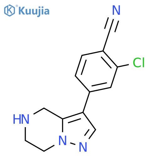 2-chloro-4-{4H,5H,6H,7H-pyrazolo[1,5-a]pyrazin-3-yl}benzonitrile structure