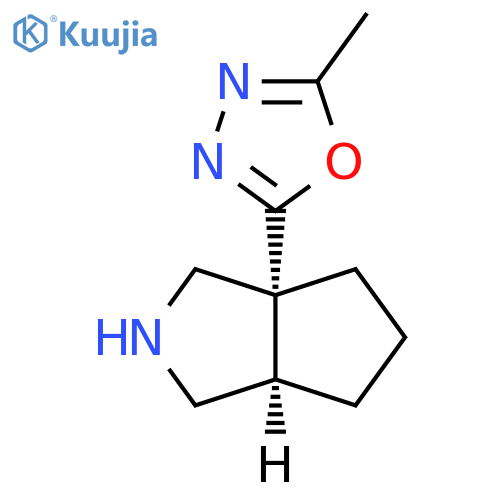 rac-2-(3aR,6aR)-octahydrocyclopentacpyrrol-3a-yl-5-methyl-1,3,4-oxadiazole structure