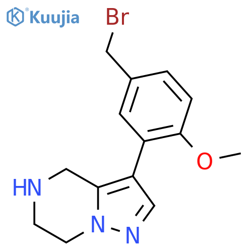 3-[5-(bromomethyl)-2-methoxyphenyl]-4H,5H,6H,7H-pyrazolo[1,5-a]pyrazine structure