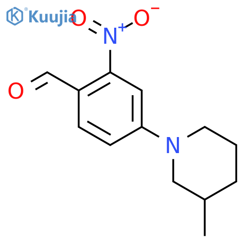 4-(3-Methylpiperidin-1-yl)-2-nitrobenzaldehyde structure