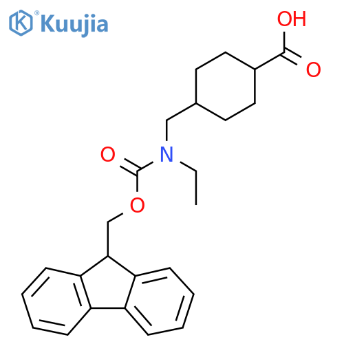 4-{[ethyl({[(9H-fluoren-9-yl)methoxy]carbonyl})amino]methyl}cyclohexane-1-carboxylic acid structure