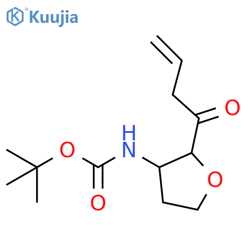 Carbamic acid, N-[tetrahydro-2-(1-oxo-3-buten-1-yl)-3-furanyl]-, 1,1-dimethylethyl ester structure