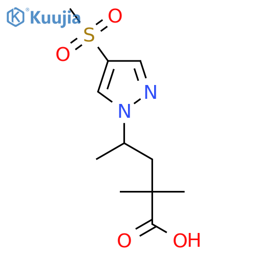 4-(4-methanesulfonyl-1H-pyrazol-1-yl)-2,2-dimethylpentanoic acid structure