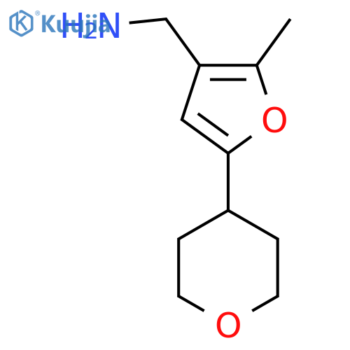 [2-Methyl-5-(oxan-4-yl)furan-3-yl]methanamine structure