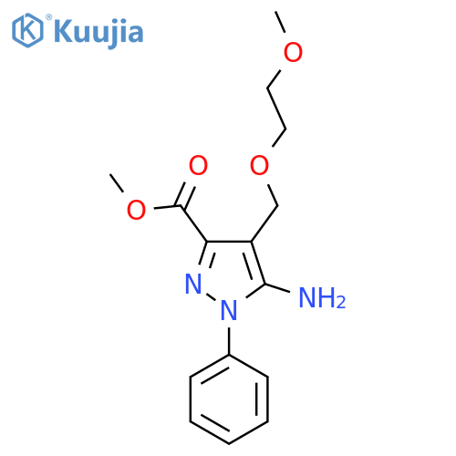 methyl 5-amino-4-[(2-methoxyethoxy)methyl]-1-phenyl-1H-pyrazole-3-carboxylate structure