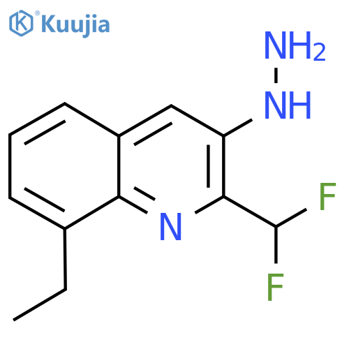2-(Difluoromethyl)-8-ethyl-3-hydrazinylquinoline structure