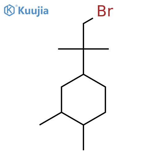 4-(1-bromo-2-methylpropan-2-yl)-1,2-dimethylcyclohexane structure