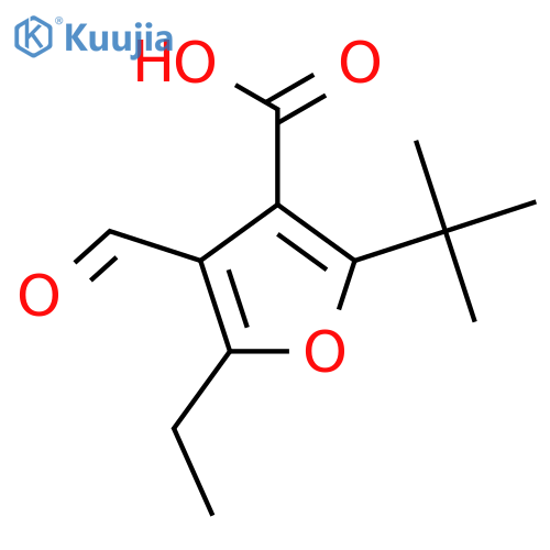 2-Tert-butyl-5-ethyl-4-formylfuran-3-carboxylic acid structure