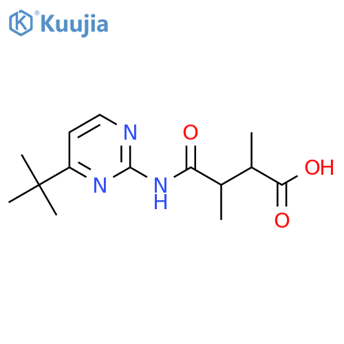3-(4-tert-butylpyrimidin-2-yl)carbamoyl-2,3-dimethylpropanoic acid structure