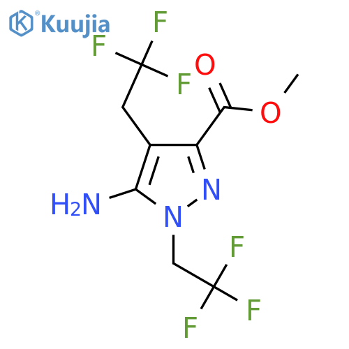 methyl 5-amino-1,4-bis(2,2,2-trifluoroethyl)-1H-pyrazole-3-carboxylate structure