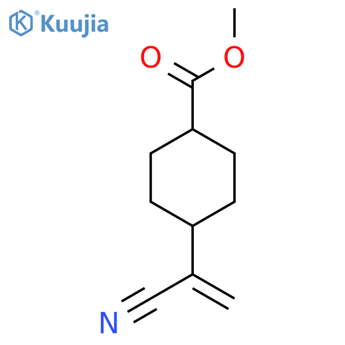 methyl 4-(1-cyanoeth-1-en-1-yl)cyclohexane-1-carboxylate structure