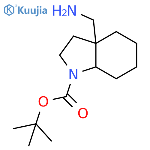 tert-butyl 3a-(aminomethyl)-octahydro-1H-indole-1-carboxylate structure