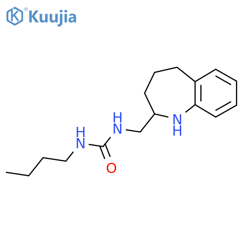 3-butyl-1-[(2,3,4,5-tetrahydro-1H-1-benzazepin-2-yl)methyl]urea structure