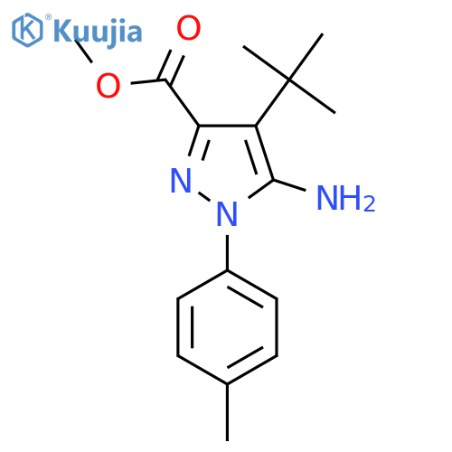 methyl 5-amino-4-tert-butyl-1-(4-methylphenyl)-1H-pyrazole-3-carboxylate structure