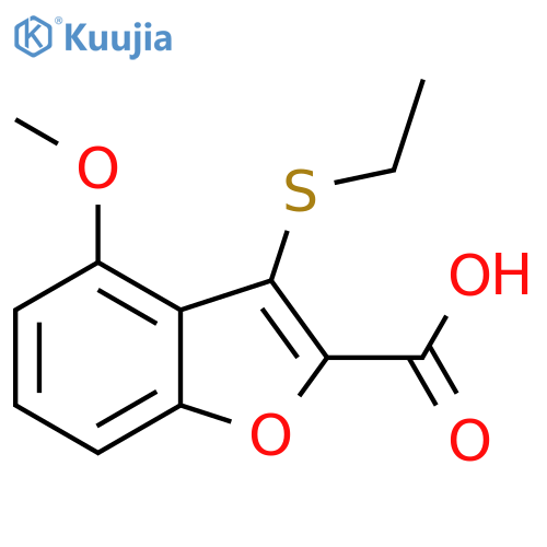 2-Benzofurancarboxylic acid, 3-(ethylthio)-4-methoxy- structure