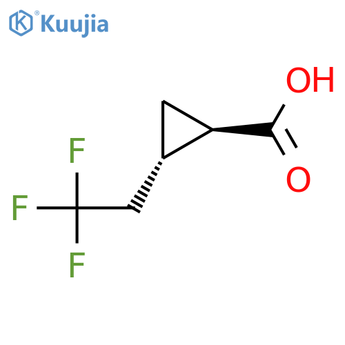 rac-(1R,2S)-2-(2,2,2-trifluoroethyl)cyclopropane-1-carboxylic acid structure