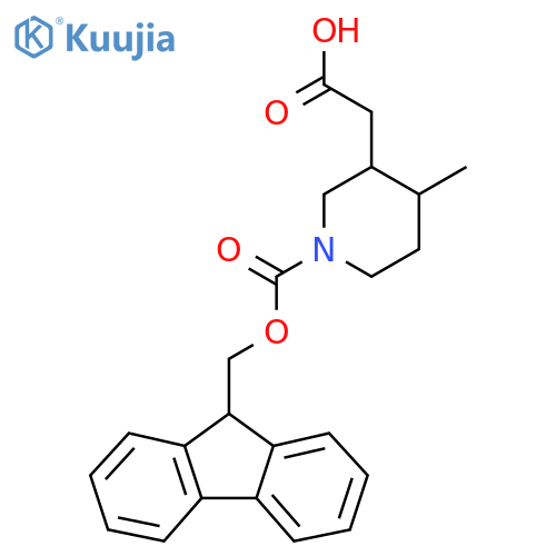 2-(1-{[(9H-fluoren-9-yl)methoxy]carbonyl}-4-methylpiperidin-3-yl)acetic acid structure