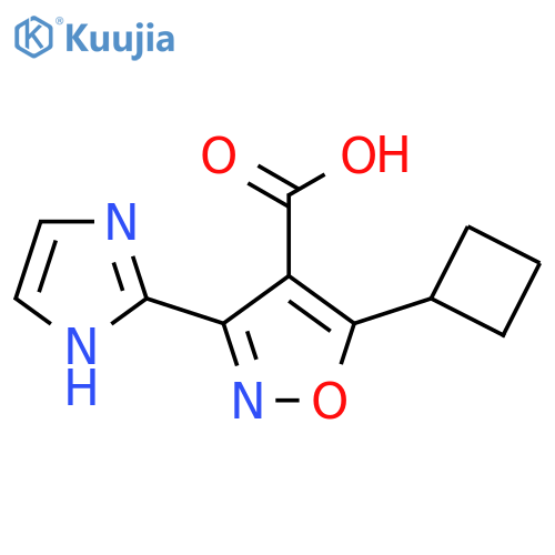 5-cyclobutyl-3-(1H-imidazol-2-yl)-1,2-oxazole-4-carboxylic acid structure
