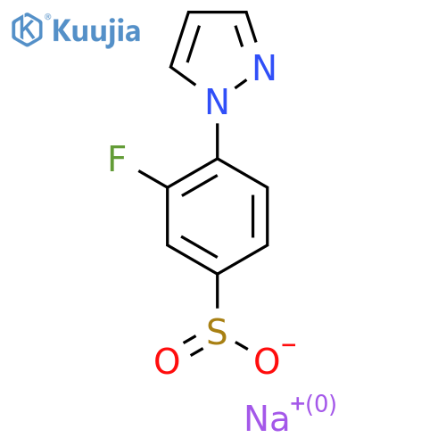 sodium 3-fluoro-4-(1H-pyrazol-1-yl)benzene-1-sulfinate structure