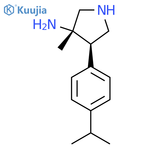 rac-(3R,4S)-3-methyl-4-[4-(propan-2-yl)phenyl]pyrrolidin-3-amine structure
