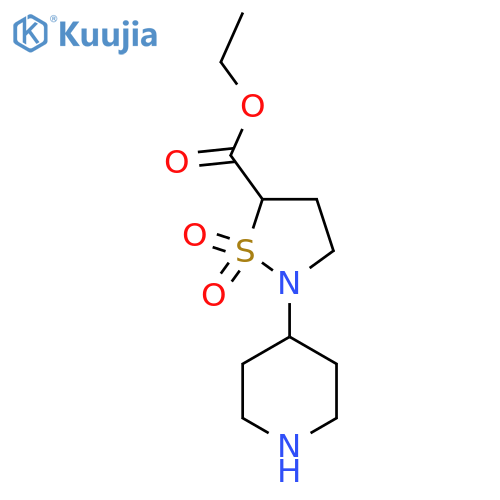 Ethyl 1,1-dioxo-2-(piperidin-4-yl)-1lambda6,2-thiazolidine-5-carboxylate structure