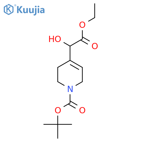 Tert-butyl 4-(2-ethoxy-1-hydroxy-2-oxoethyl)-1,2,3,6-tetrahydropyridine-1-carboxylate structure