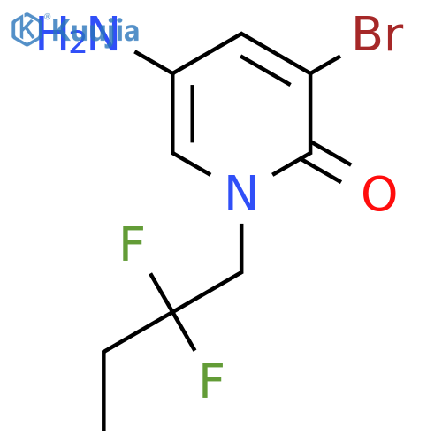 5-amino-3-bromo-1-(2,2-difluorobutyl)-1,2-dihydropyridin-2-one structure