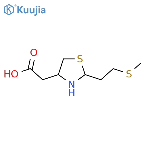2-{2-[2-(Methylsulfanyl)ethyl]-1,3-thiazolidin-4-yl}acetic acid structure