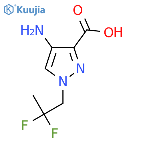 4-amino-1-(2,2-difluoropropyl)-1H-pyrazole-3-carboxylic acid structure
