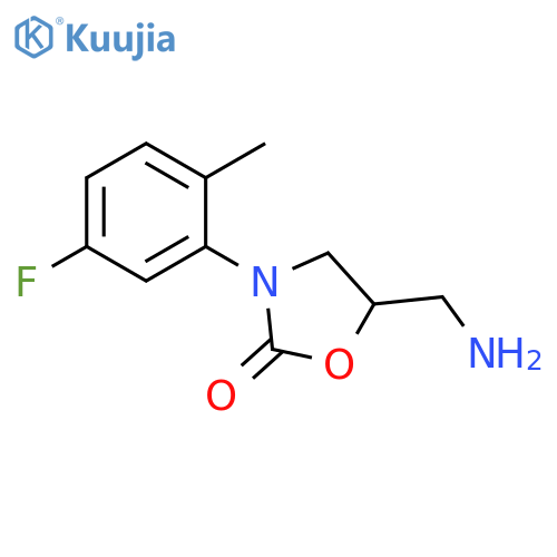 2-Oxazolidinone, 5-(aminomethyl)-3-(5-fluoro-2-methylphenyl)- structure