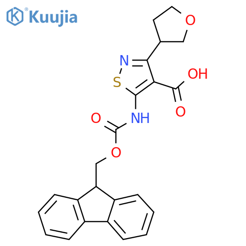 5-{[(9h-Fluoren-9-ylmethoxy)carbonyl]amino}-3-(oxolan-3-yl)-1,2-thiazole-4-carboxylic acid structure
