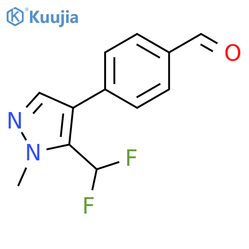 Benzaldehyde, 4-[5-(difluoromethyl)-1-methyl-1H-pyrazol-4-yl]- structure