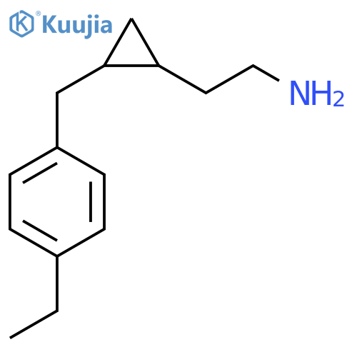 2-{2-[(4-Ethylphenyl)methyl]cyclopropyl}ethan-1-amine structure