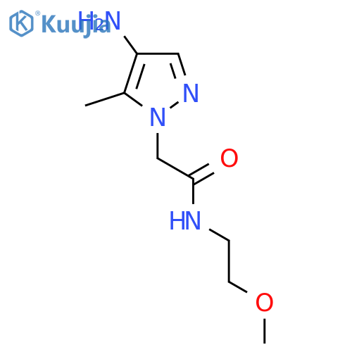 2-(4-amino-5-methyl-1H-pyrazol-1-yl)-N-(2-methoxyethyl)acetamide structure