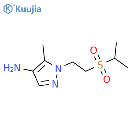 5-methyl-1-2-(propane-2-sulfonyl)ethyl-1H-pyrazol-4-amine structure