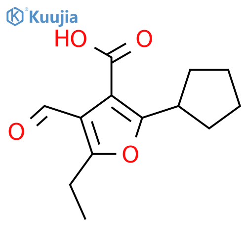2-Cyclopentyl-5-ethyl-4-formylfuran-3-carboxylic acid structure