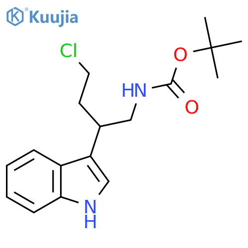 tert-butyl N-4-chloro-2-(1H-indol-3-yl)butylcarbamate structure