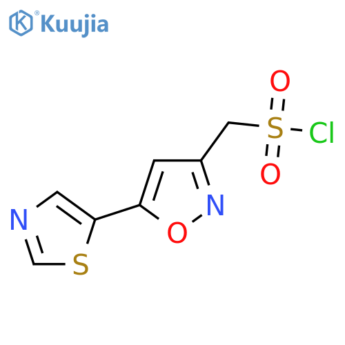 5-(1,3-thiazol-5-yl)-1,2-oxazol-3-ylmethanesulfonyl chloride structure