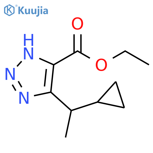 1H-1,2,3-Triazole-5-carboxylic acid, 4-(1-cyclopropylethyl)-, ethyl ester structure