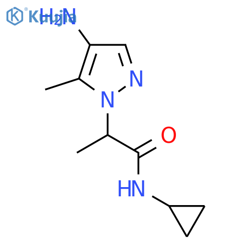 2-(4-amino-5-methyl-1H-pyrazol-1-yl)-N-cyclopropylpropanamide structure
