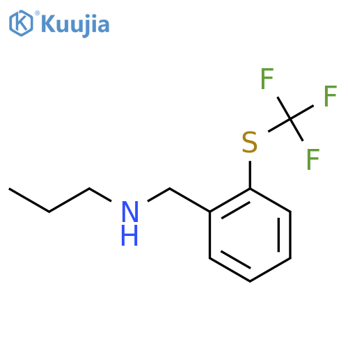 propyl({2-(trifluoromethyl)sulfanylphenyl}methyl)amine structure
