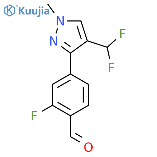 4-4-(difluoromethyl)-1-methyl-1H-pyrazol-3-yl-2-fluorobenzaldehyde structure