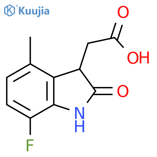 1H-Indole-3-acetic acid, 7-fluoro-2,3-dihydro-4-methyl-2-oxo- structure