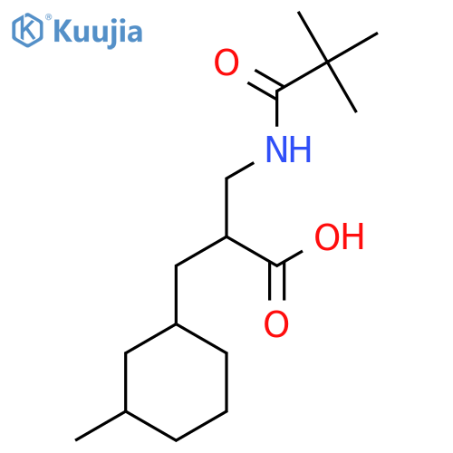 3-(2,2-dimethylpropanamido)-2-(3-methylcyclohexyl)methylpropanoic acid structure