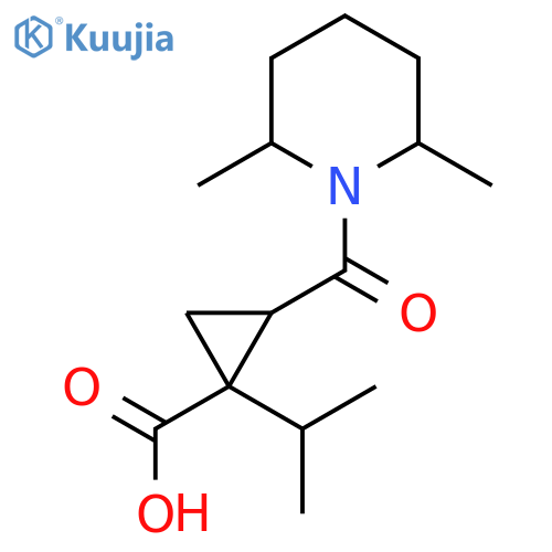 2-(2,6-Dimethylpiperidine-1-carbonyl)-1-(propan-2-yl)cyclopropane-1-carboxylic acid structure